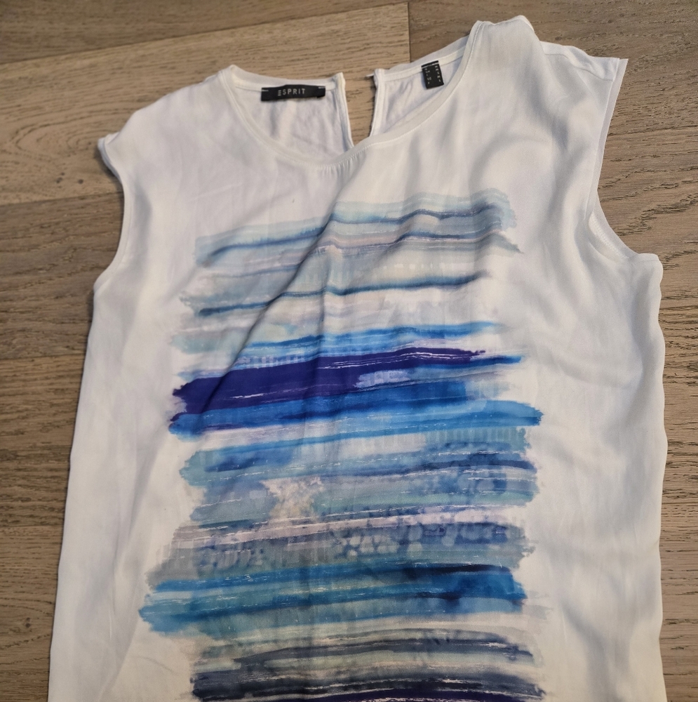 Esprit Women's Top with Blue and White Stripes